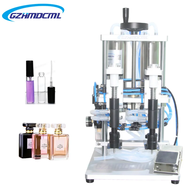 

Desktop Pneumatic Liquid Vacuum Dispenser Bottle Filler 2 Head Perfume Filling Machine