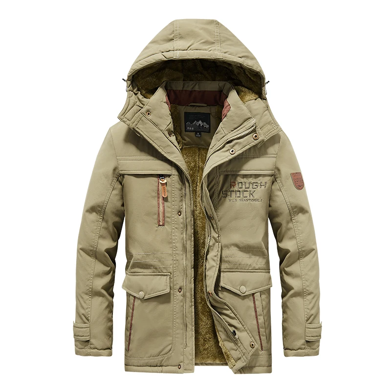 

Winter Kids Parkas Cotton-padded Jacket Men Extra Warmth Extra Fat Medium Long Multi-pocket Cotton-padded Jacket Winter Coats