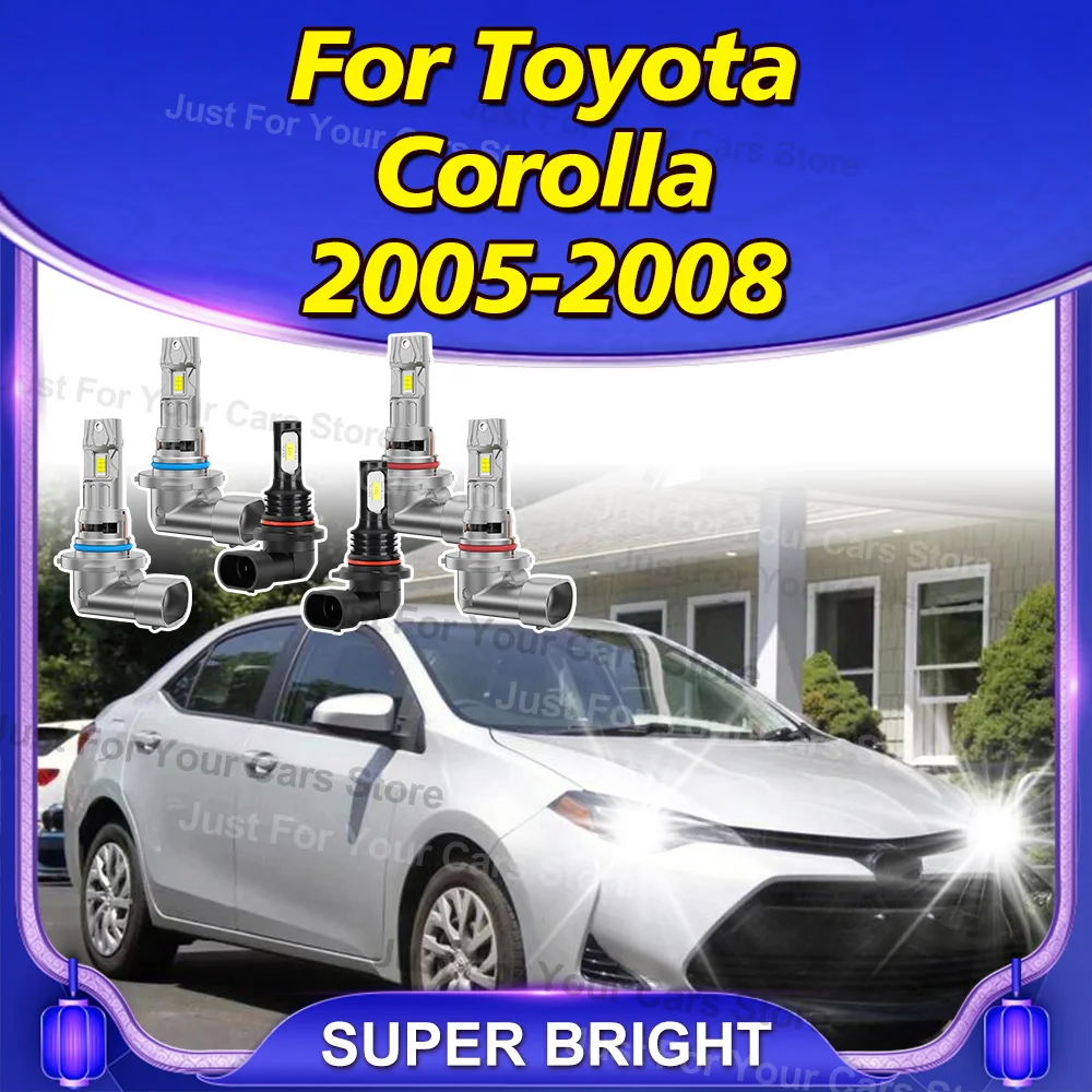 

2/6x лампы CSP 3570 12 В для Toyota Corolla 2005 2006 2007 2008 дальнего ближнего света 30000LM фары 6000K автоматические противотуманные фары