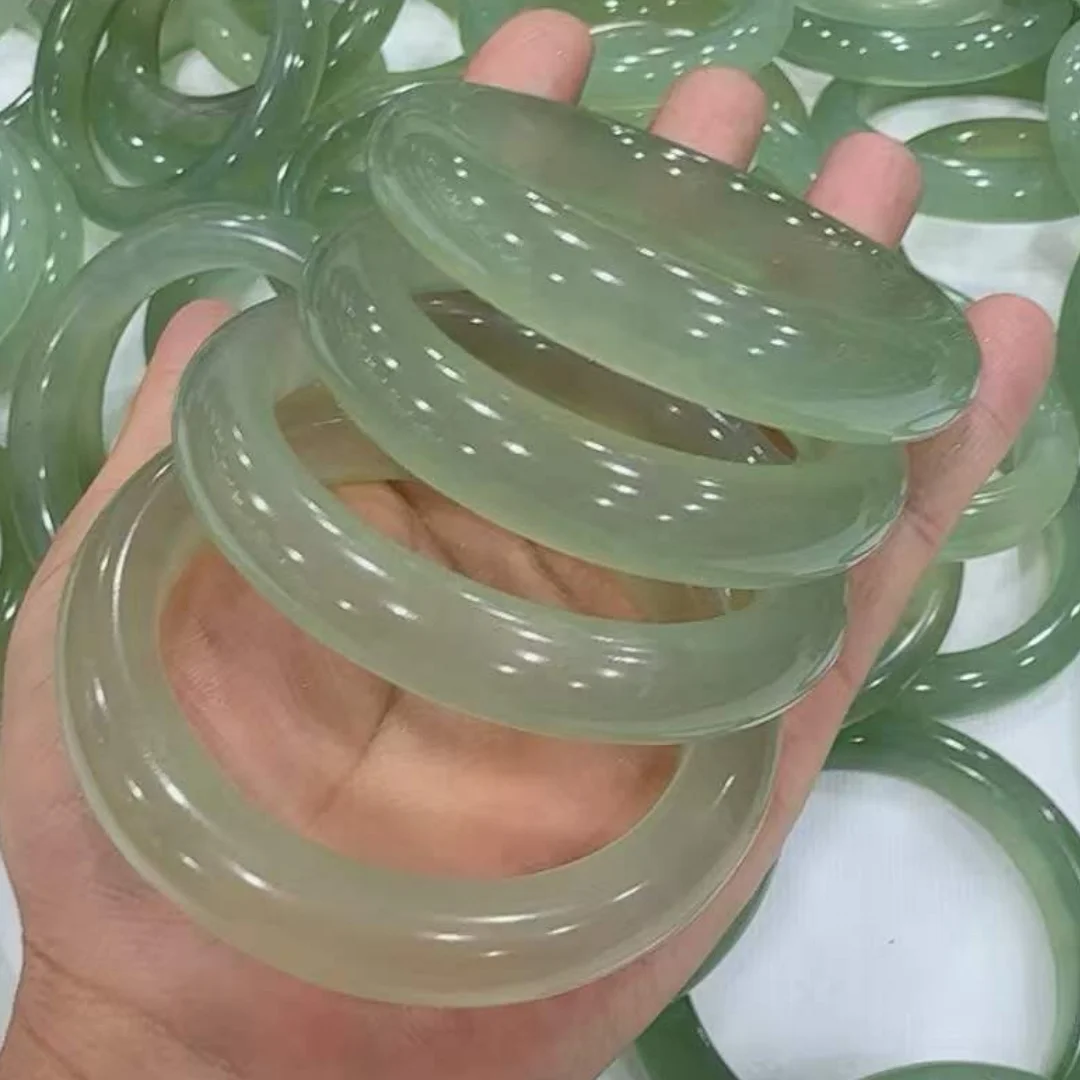 High-quality Ice Clear Jade Bracelet Xiu-Jades Exquisite Hand Make Jades Bangles Natural Handring Fine Jewelry
