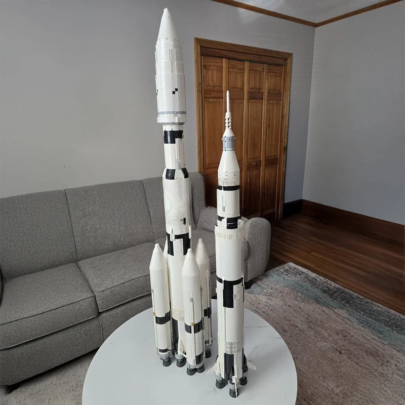 New 5369Pcs Popular Space Technology Series Moc Mlv-25L Three Stage Rocket Model Building Blocks Diy Creative Ideas Toy Gifts