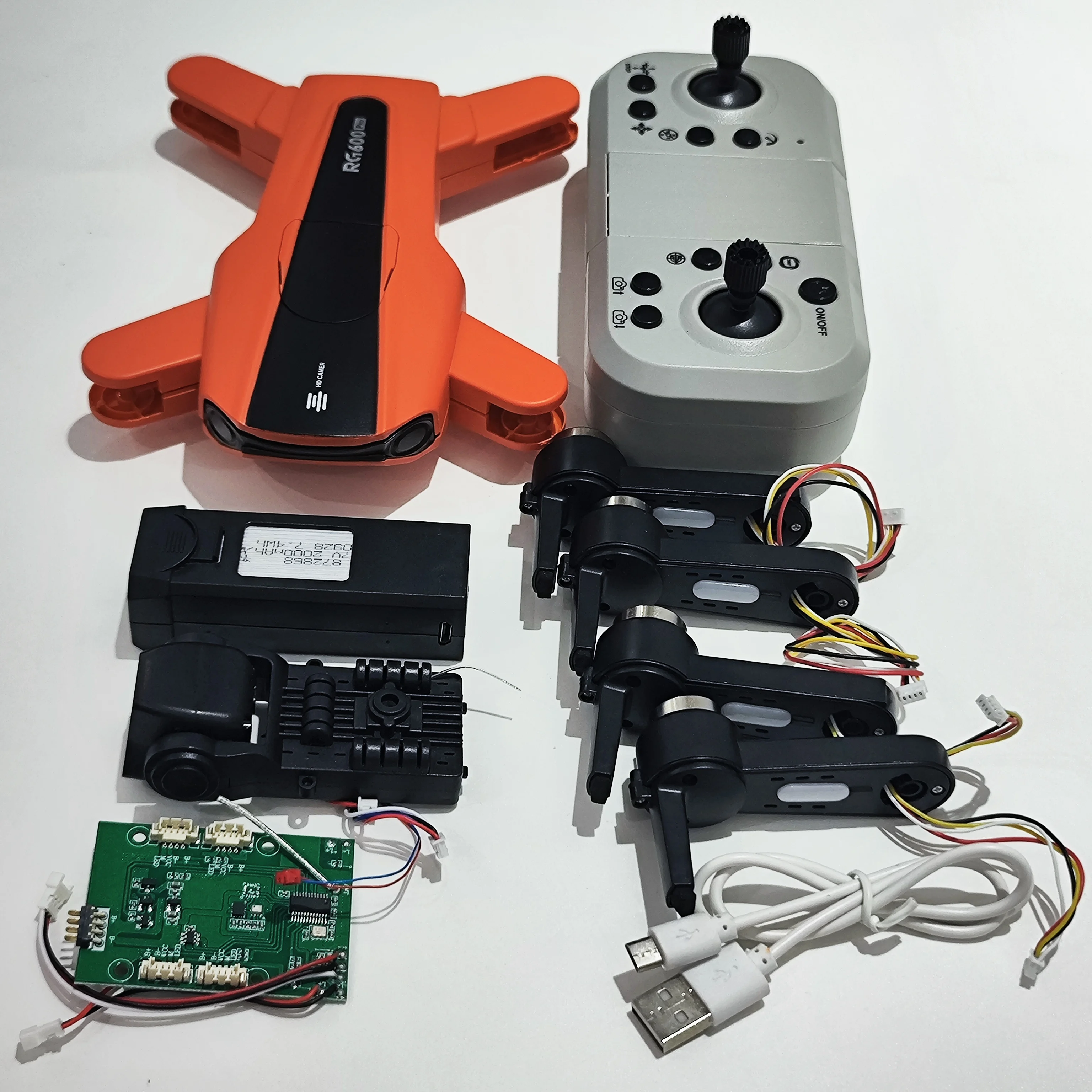 

RG600 Pro бесщеточный складной дрон запасные части корпус/аккумулятор/провод для зарядки/манипулятор двигателя/приемная плата/дистанционное управление/лопасть/камера