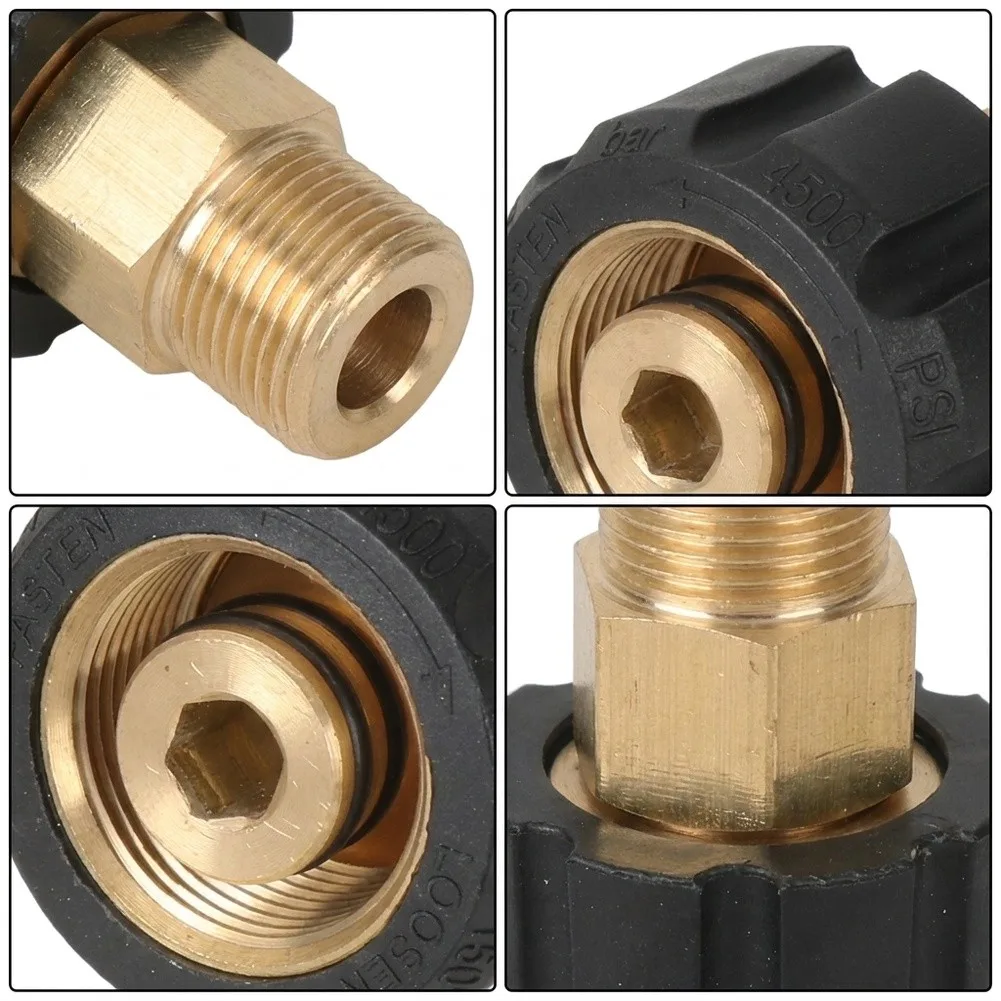 Brass Pressure Washer Hose Adapter 15mm Female To 14mm Male Quick Connect Fitting For High Power Cleaning Equipment