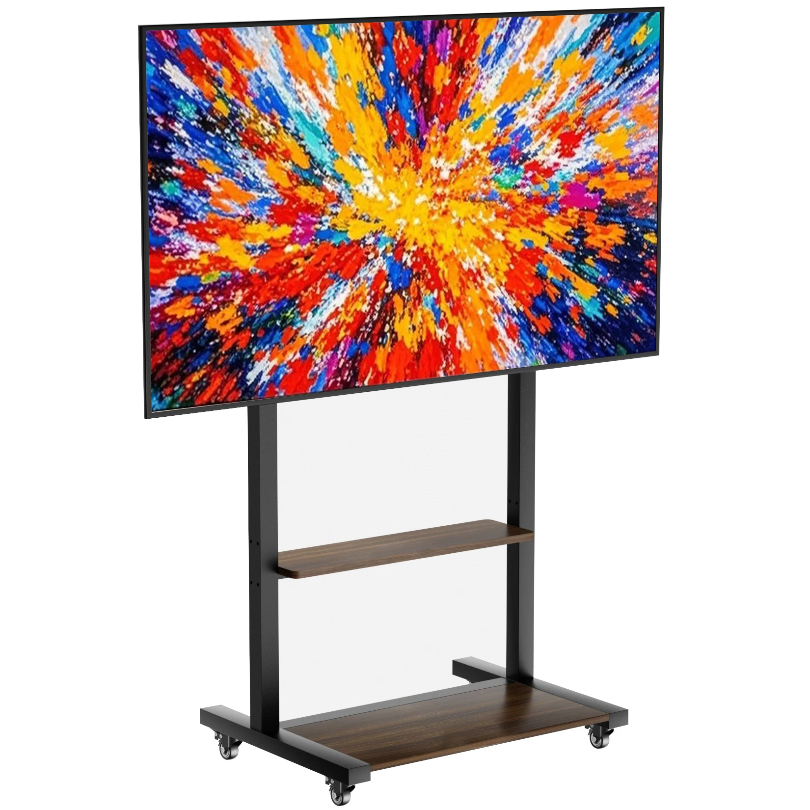 

Heavy Duty 40-100 Inch TV Stand Stable Height Adjustable Mobile LCD TV Cart with Shelves and Wheels