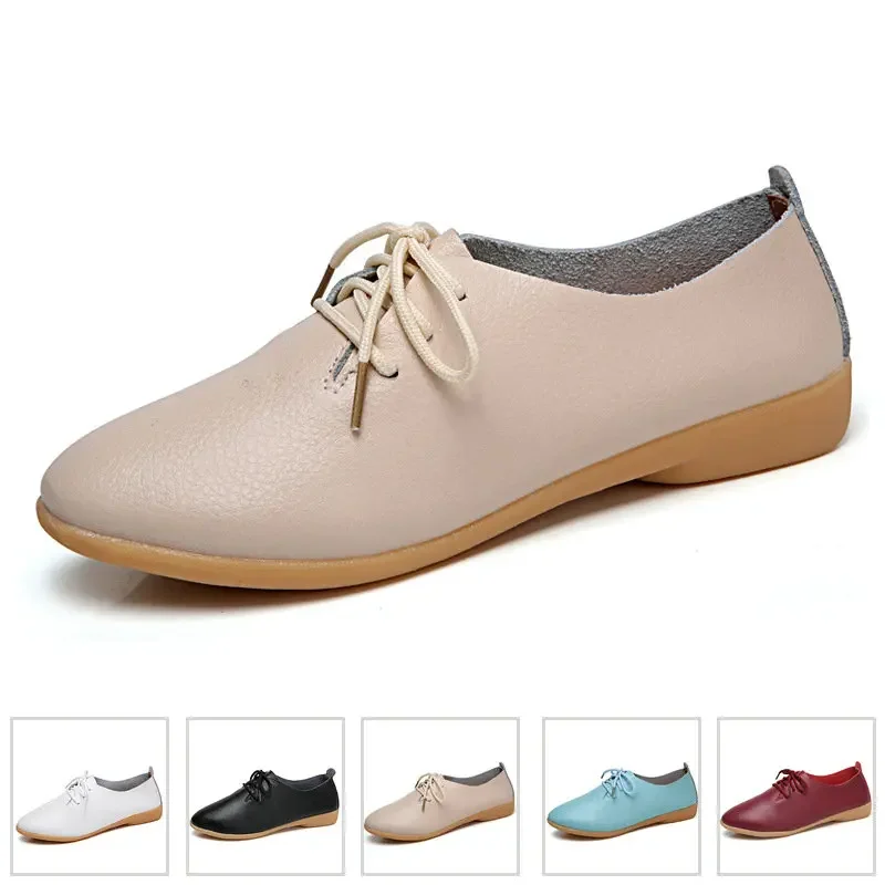 Genuine Leather Summer Loafers Women Casual Shoes Moccasins Soft Pointed Toe Ladies Footwear Women Flats Shoes Female