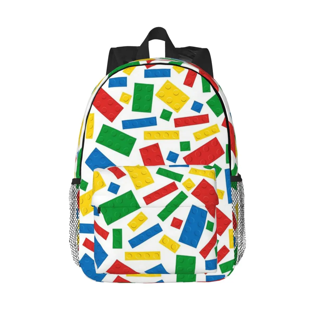 Colorful Building Block Print Backpack Daypack Large Capacity Boys Girls BookBag Shoulder Bags for Men Women Kids School Bag