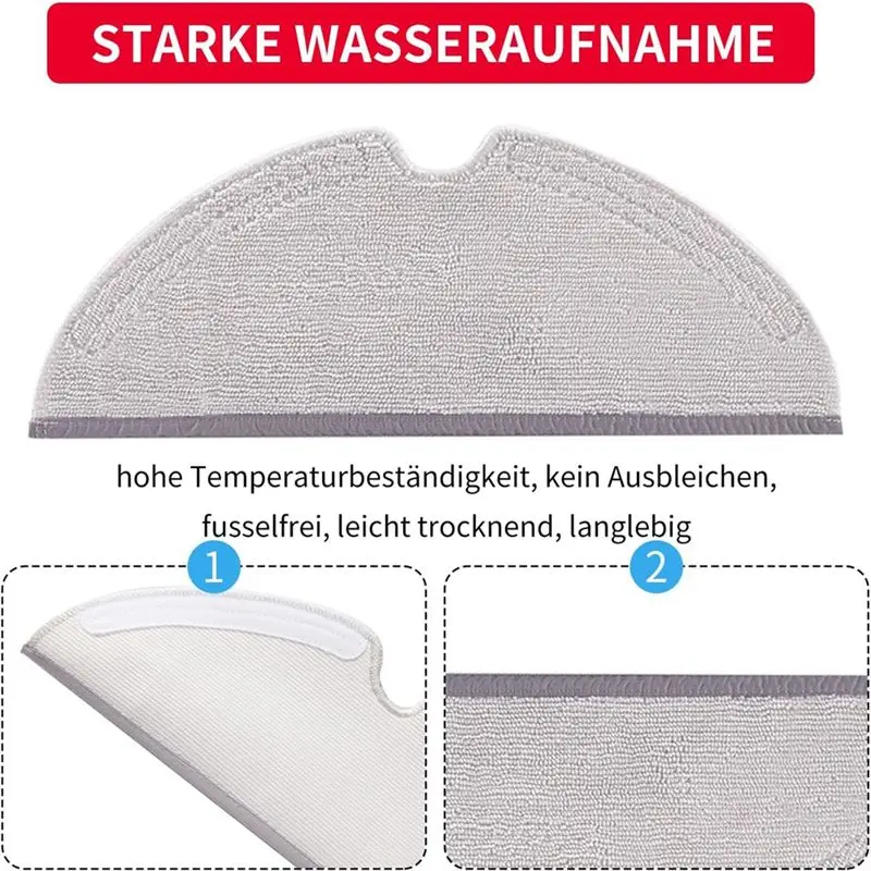 ABSE-All-In-One Mop Cloth Pads For Various Roborock Vacuums: S6, S6 Pure, Q7max, E Series And More