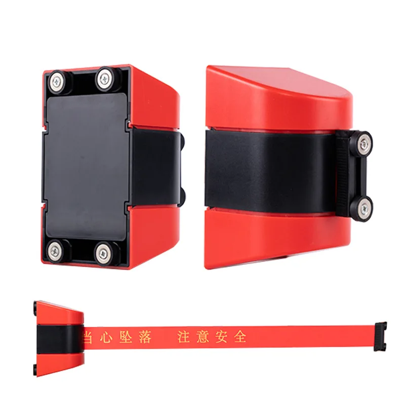 Magnetic Wall-mounted Telescopic Isolation Belt Warning Belt Queuing Buckle Magnetic Warning Belt 5 Meters 10 Meters