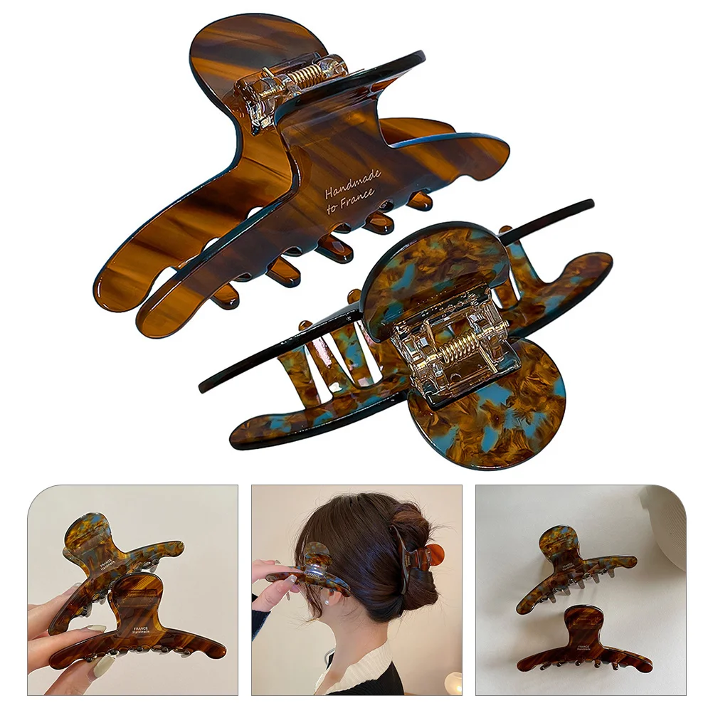 

2Pcs Acetate Acetate Claw Clips Clips Women Girls Hair Accessories Jaw Hairpins Dense Durable Styling Elegant Simple Design