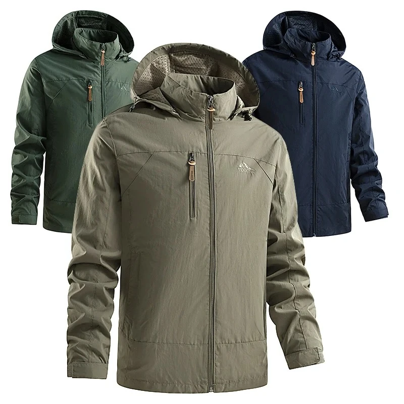 

M-7XL Cross border Windbreaker Men Autumn/Winter Outdoor Single layer Windproof Stormtrooper Trekking Jacket Man Sports Coat Men