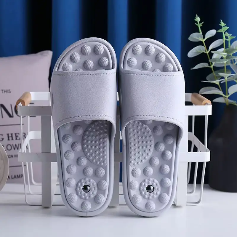 

2024 Man's Summer New One Word Foot Massage Slippers Soft Sole No Slip Home Slippers Outdoor Beach Slippers Bathroom Slippers