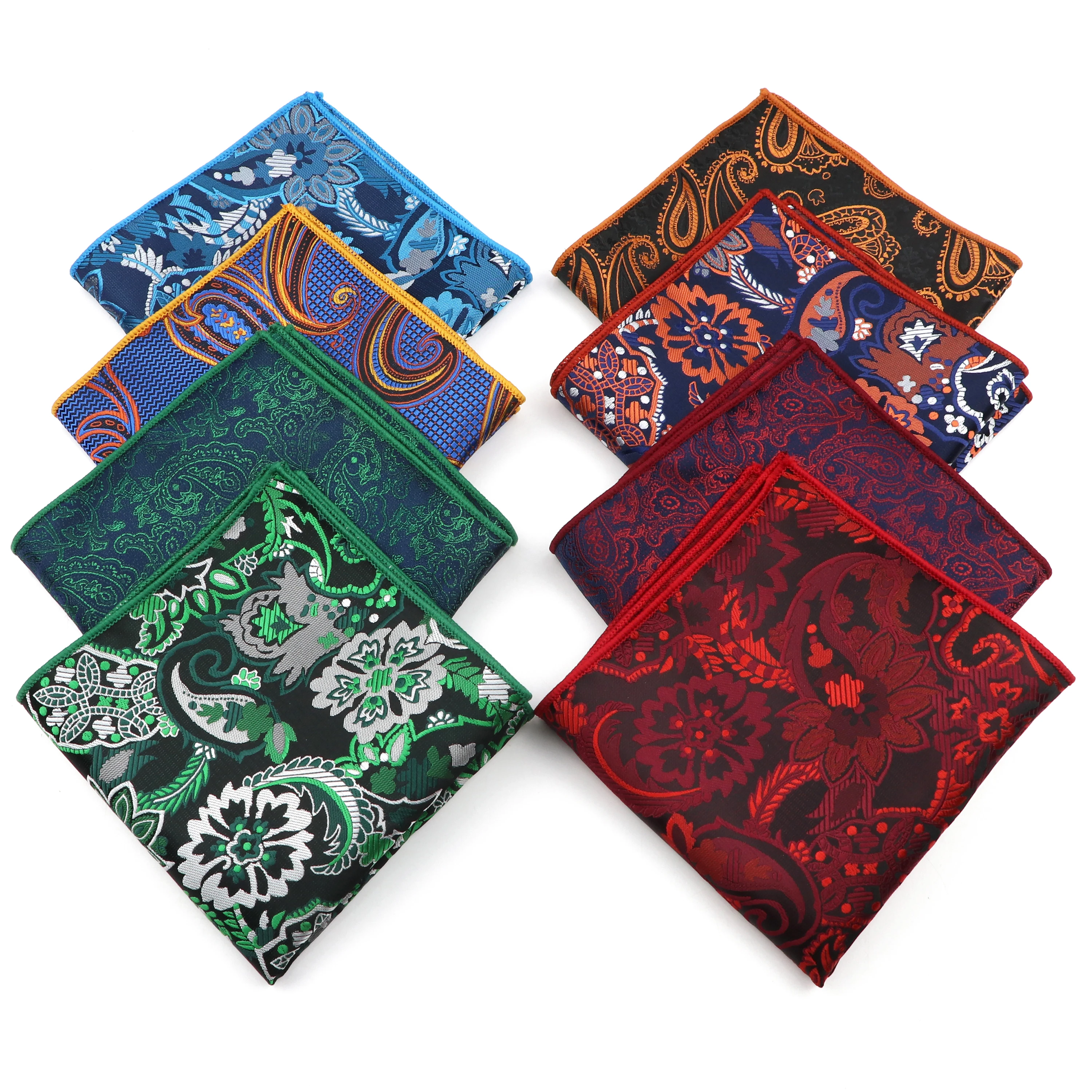 New Fashion Vintage Paisley Mens Hanky Pocket Squared Handkerchief 23cm Width For Business Wedding Party Tuxedo Suit Accessories