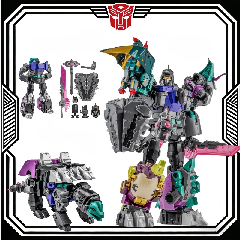 

In Stock NEWAGE NAH72B Action Figure Small Scale Shattered Glass Color Ankylosaurus Dinosaur Combiner Accessory Gifts Toys Model