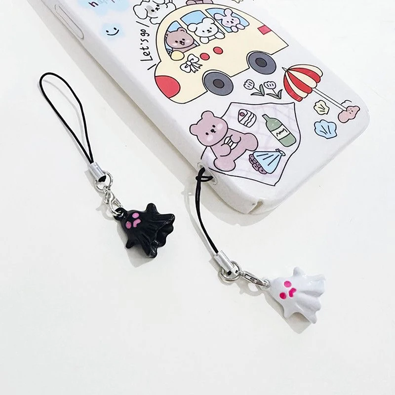 Breloques Fantôme pour Téléphone Portable, Lanière, Halloween, Kawaii, Porte-clés du Matin, Accessoires à la Mode, Bijoux de Style Ins Mignons