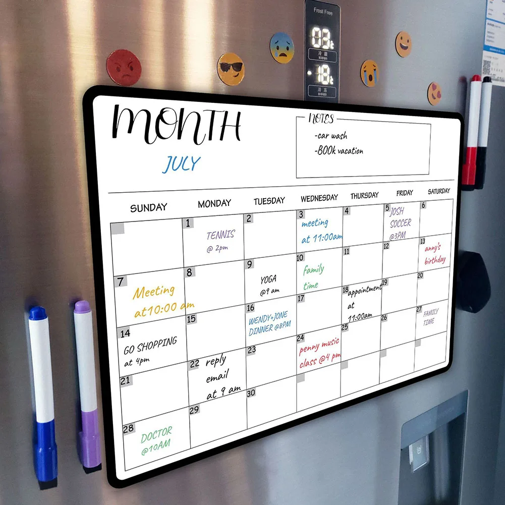 High Quality Message Board Calendar Whiteboard 29.7x42cm Dry Erase Magnetic PET Schedule Daily Planner To Do List