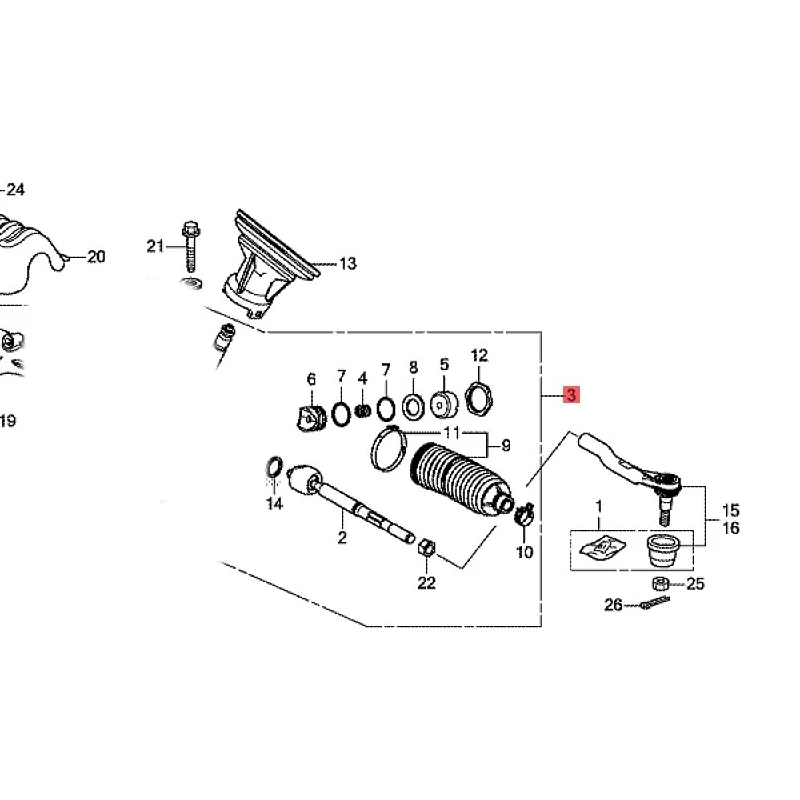 Suitable for 2019 Ho nd aL in gp ai En jo ym en tD om ai n Steering gear Steering assembly