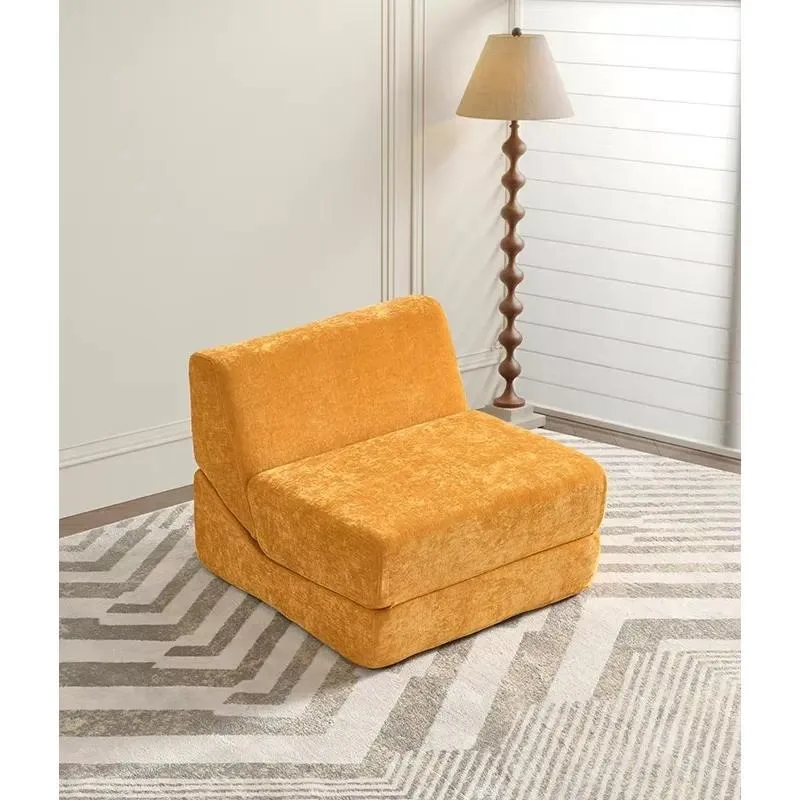 Comfortable Compressed Flannel Foldable Tofu Block Sofa with Sponge Filler for Living Room and Bedroom