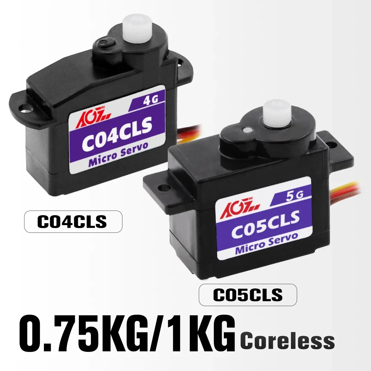 AGFRC C04CLS C05CLS 1KG 0,075Sec 0,75KG 0,070sec Szybki mikro-cyfrowy serwomotor bezrdzeniowy do samolotu ze stałym skrzydłem Robot Samochód