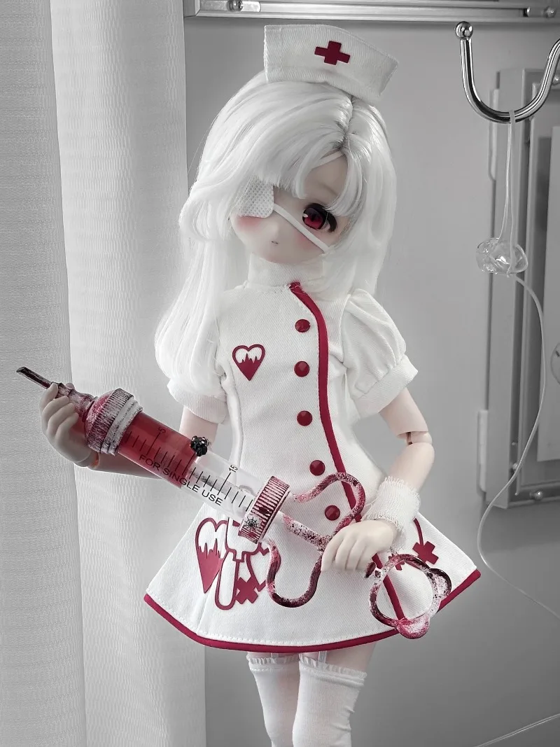 1/4 BJD MDD Nurse Doll Clothes Outfit Medical Uniform Fit For MDD F3 MSD 1/4 Scale Doll Hospital Nurse Dress And Cap Accessories