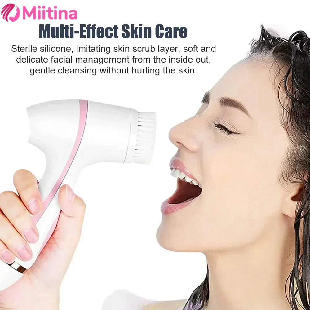 New electric silicone facial cleanser for home use, multifunctional pore cleaner, rechargeable, portable, waterproof