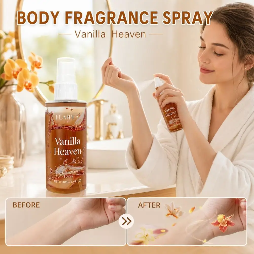 Vanilla Body Spray 100ml Long Lasting Fragrance Mist Gentle Alcohol Free Scented Mist Christmas Gift For Women
