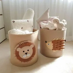 Cartoon Storage Basket Foldable Baby Toy Storage Bucket Clothes Shoes Washable Dirty Clothes Basket Home Storage Container