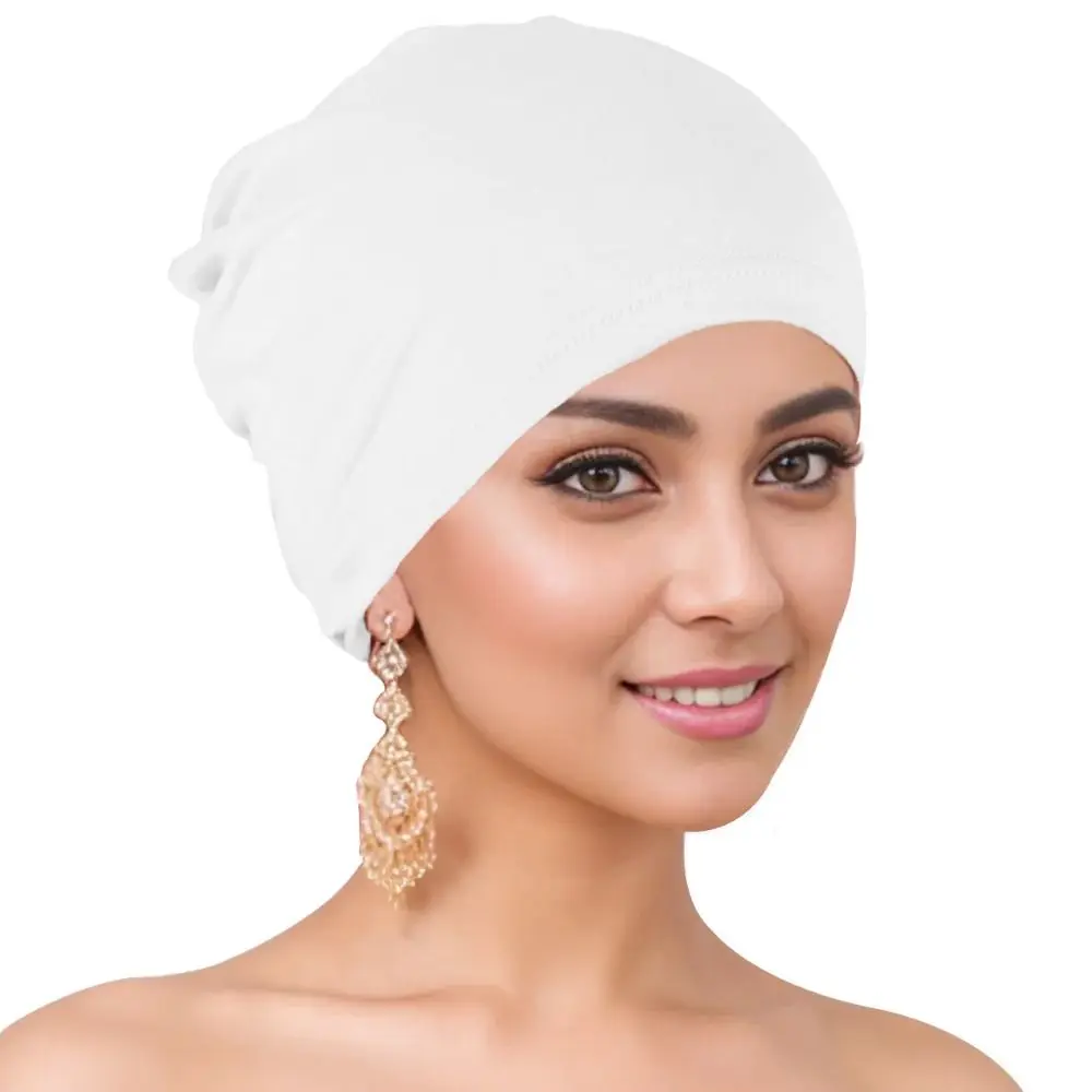 New Premium Muslim Hijab Caps Cotton Fashion Elastic Bonnet Cap Solid Color Musliman Turban Closed Hijab Underscarf