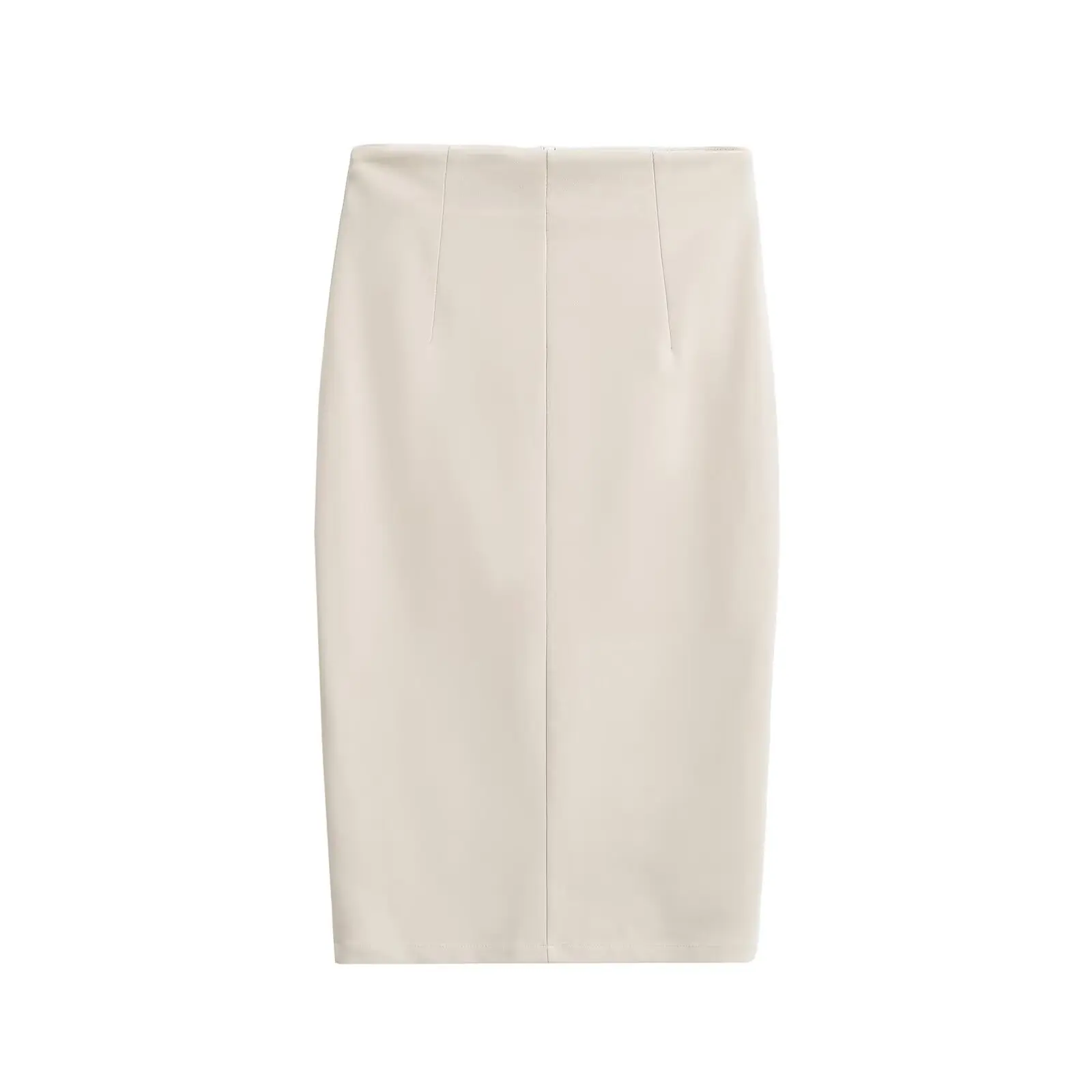 

Облегающая юбка с высокой талией в Корейском стиле, простая однотонная офисная женская юбка Ba с разрезом на один шаг, средней длины, уличная юбка