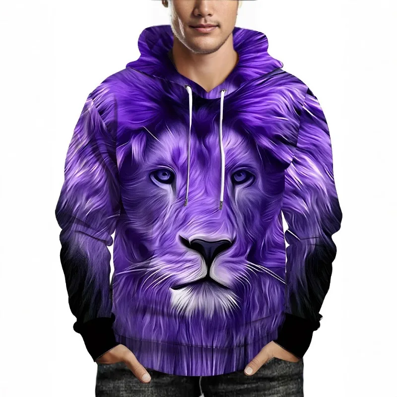 3D مطبوعة الحيوان الأسد نمط البلوز رياضي عارضة الهيب هوب وعصري الخريف الرجال والنساء البلوز