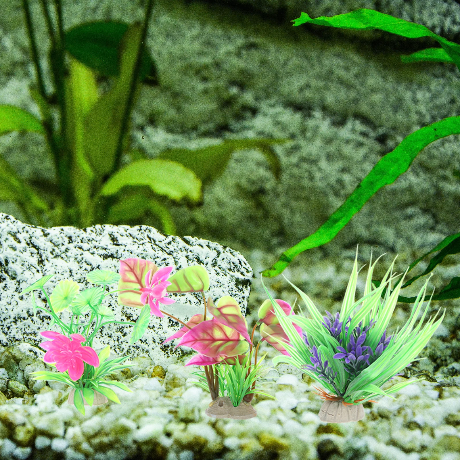

7Pcs Aquarium Plastic Plants Fake Fish Tank Decoration Accessories Artificial Aquatic Landscape Aquarium Decoration