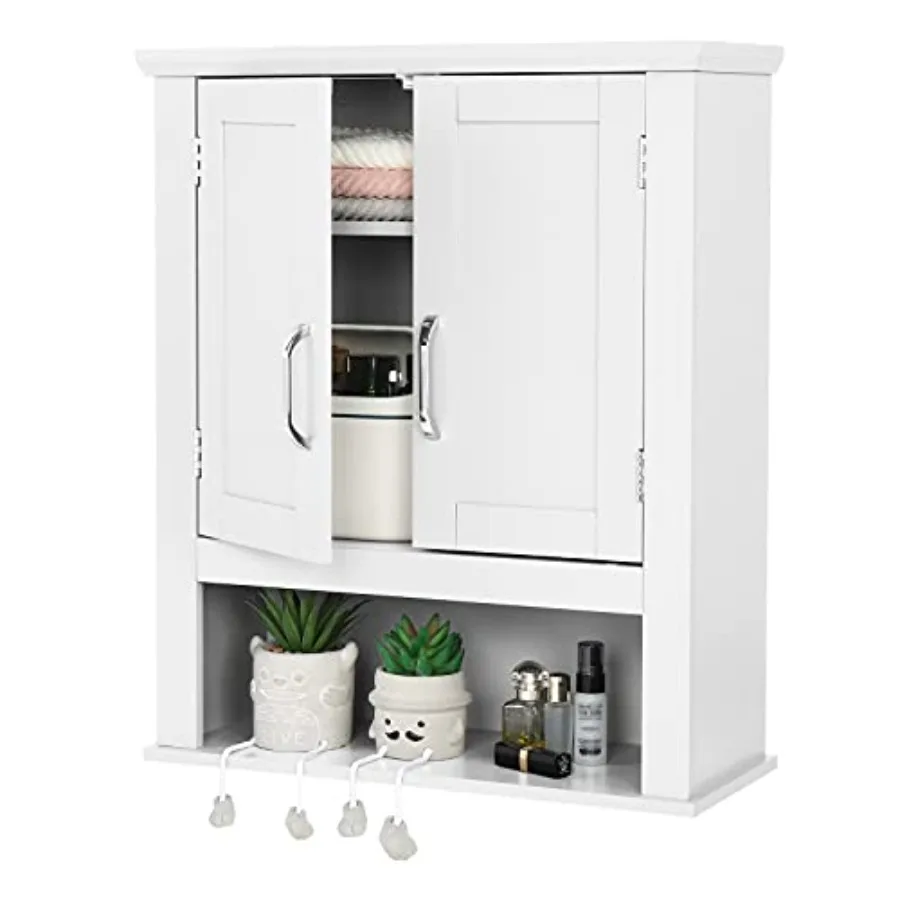 

Навесной шкаф для ванной 21x8.5x25, современный белый, для хранения над унитазом, с 2 дверцами