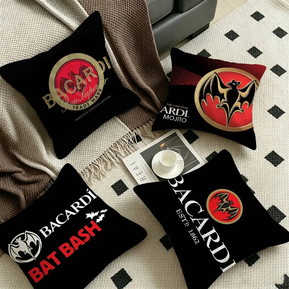 B-Bacardi Rum Vampire Bat Cushion Cover Inches Farmhouse Decor Home Throw Pillow Covers for Couch Decorations