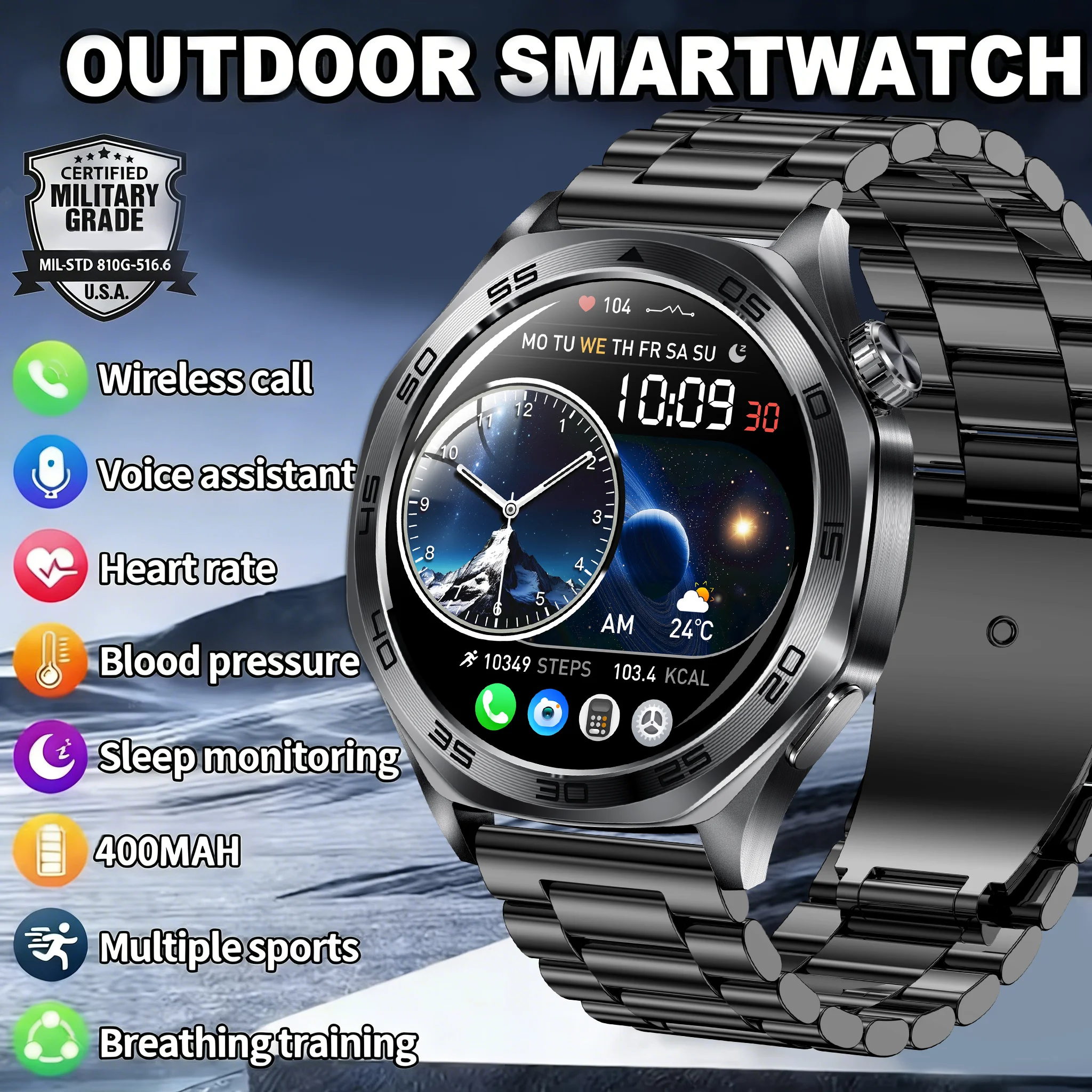 

2026 New T-Rex3 Sports SmartWatch Men 3ATM Waterproof Compass Altimeter 1.46" AMOLED Screen wireless Call 100+sport Smartwatch