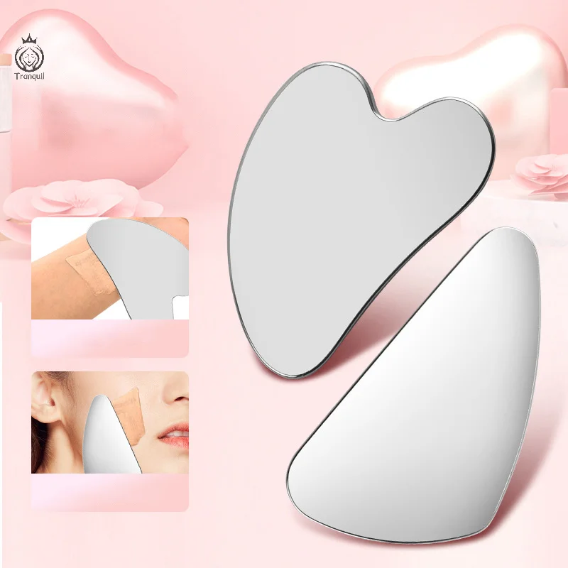 1Pcs Stainless Steel Hair Follicle Cleansing Blackhead Scraper Gua Sha Scraper Massager For Facial Skin Care Board Face Massager