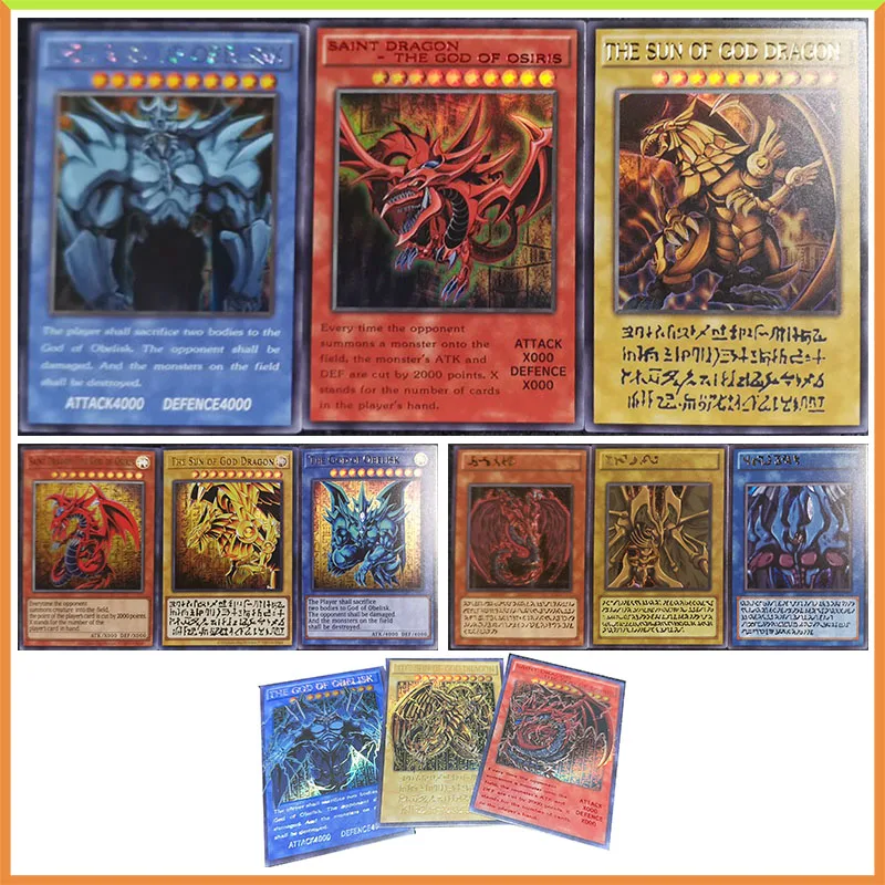 Anime Yu-Gi-Oh DIY ACG Obelisk the Tormentor Slifer the Sky Dragon Battle Game Collectible Cards Toys for boys Birthday Present