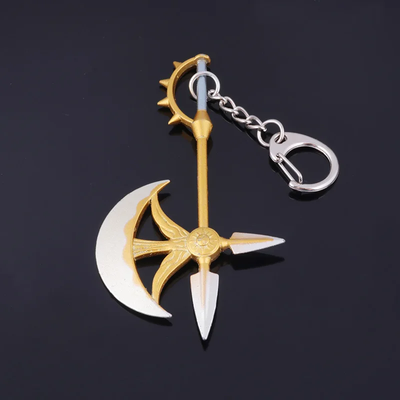 Seven Anime Deadly Sins Keychain Necklace HawkMeliodas Brooch Bracelet Axe Knife Pendant Keyring for Women Men Jewelry Souvenir