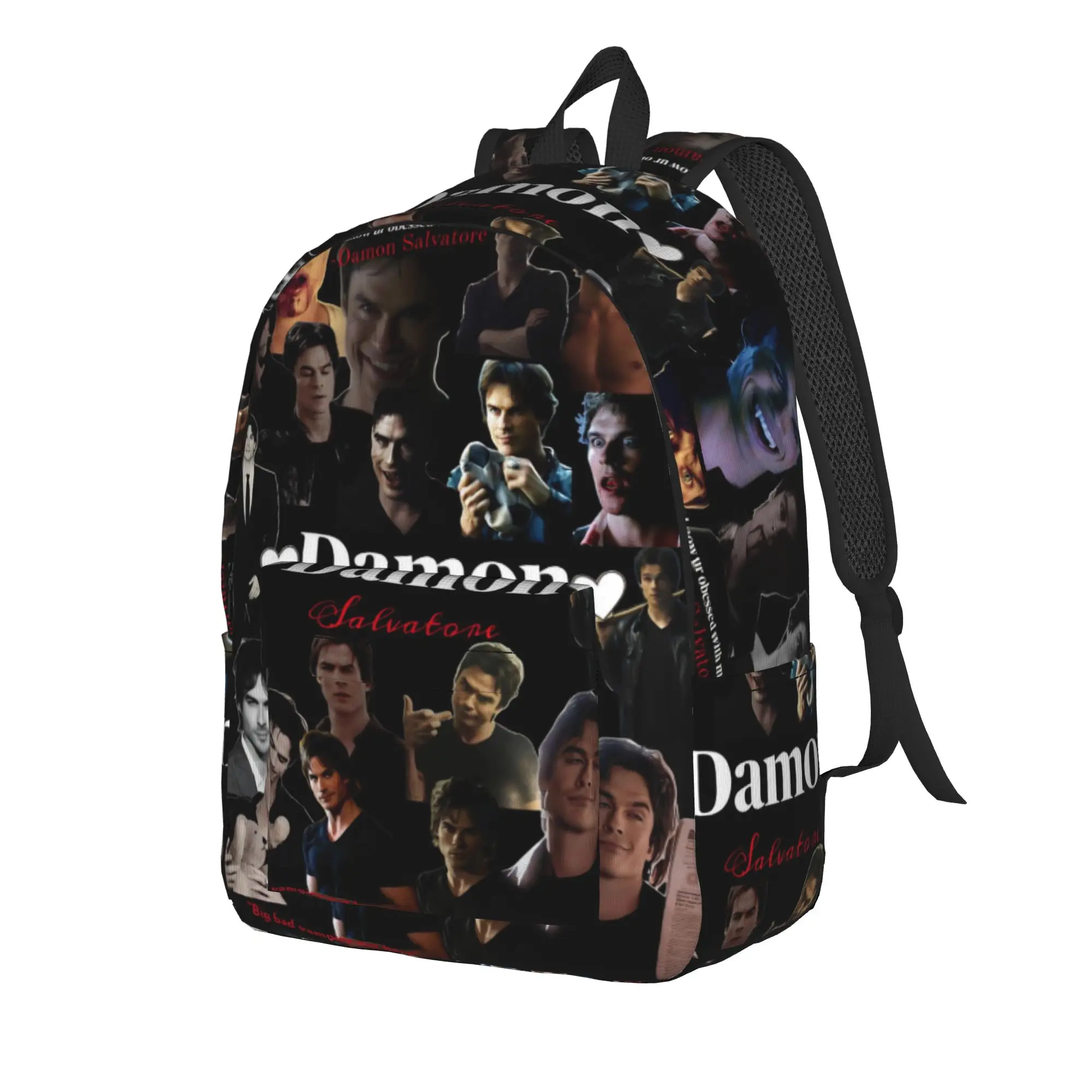 The Vampire Diaries Resuable Movie Backpack Damon Salvatore Kawaii Backpacks Student Unisex Workout Soft School Bags Rucksack