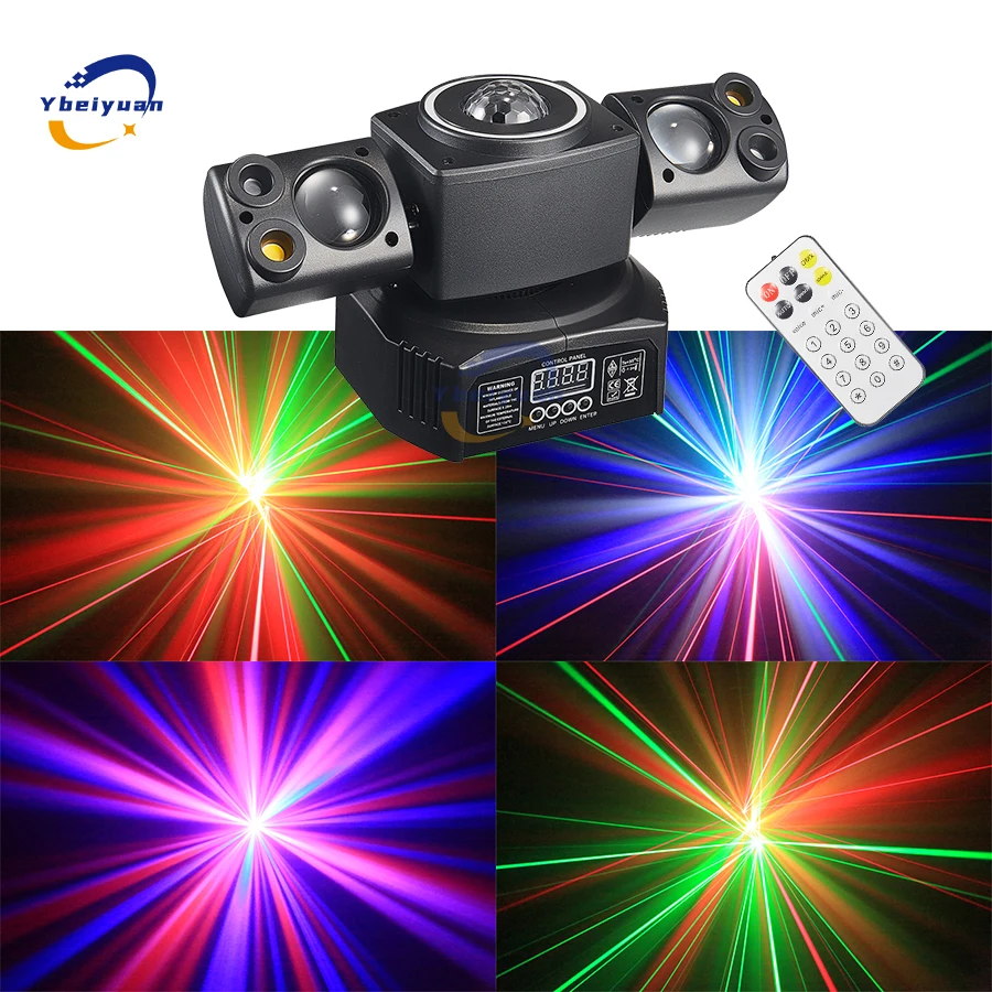 RGBW 60W Party Effect Beam Red And Green Laser Strobe With Aperture Remote Control DMX512 DJ Disco Bar KTV Christmas Stage Light image 3