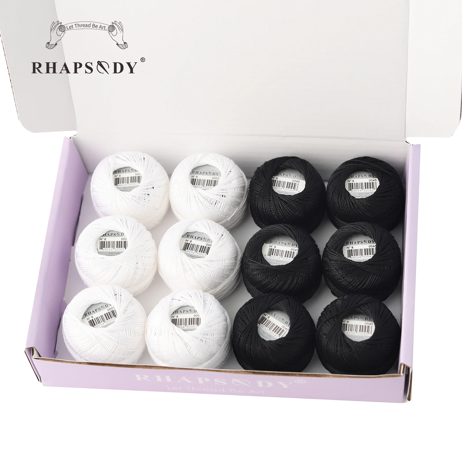 Rhapsody Größe 8, Häkelfaden, doppelt merzerisiert, lange Stapel, ägyptische Baumwolle, Perle, 12 verschiedene Farben, Set 43 Yards, 5 Gramm Kugel – Detail 31