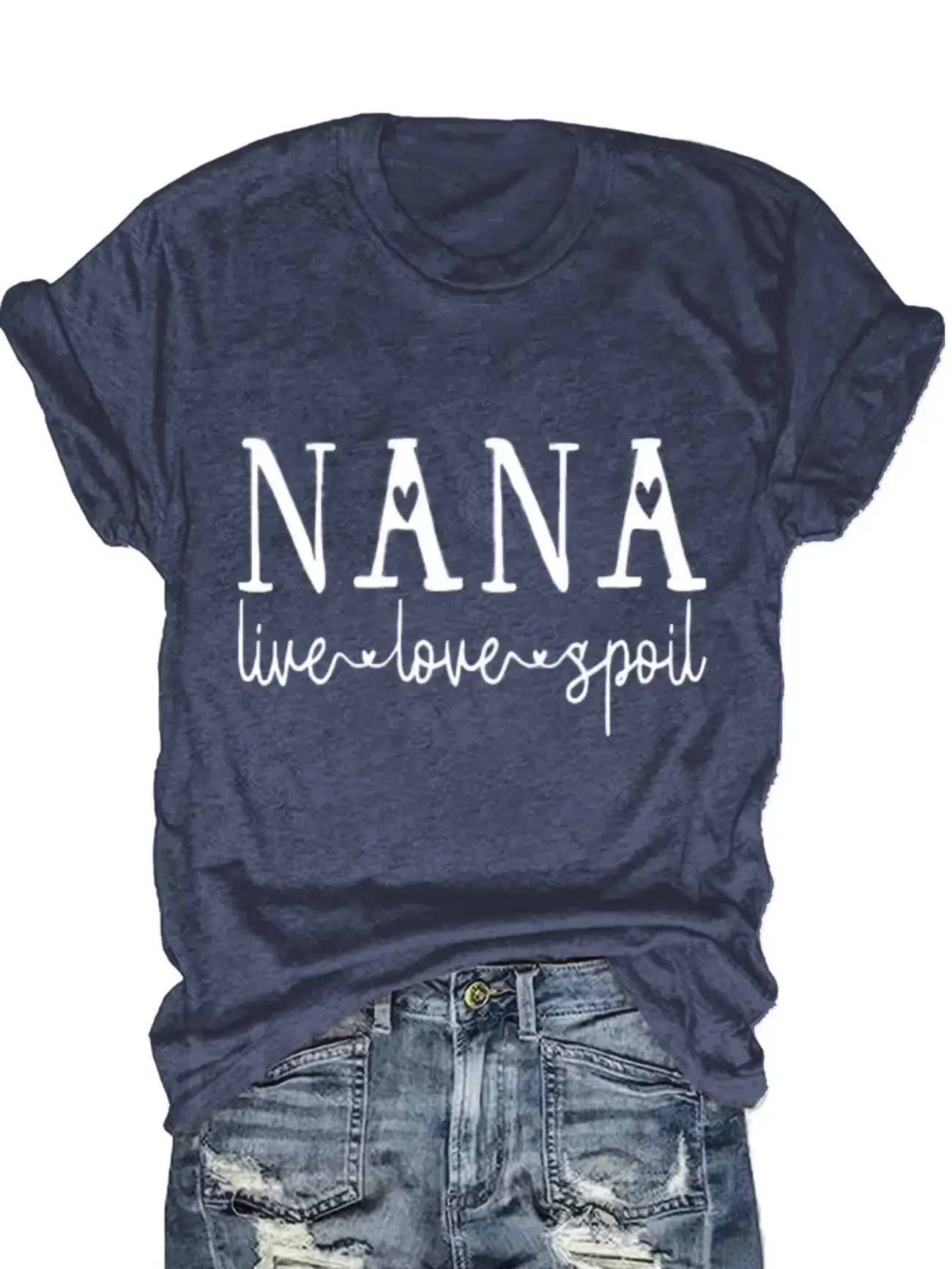 

Plus size women's short sleeve T-shirt Nana Live Love Spoil breathable fabric summer outfits women's clothing