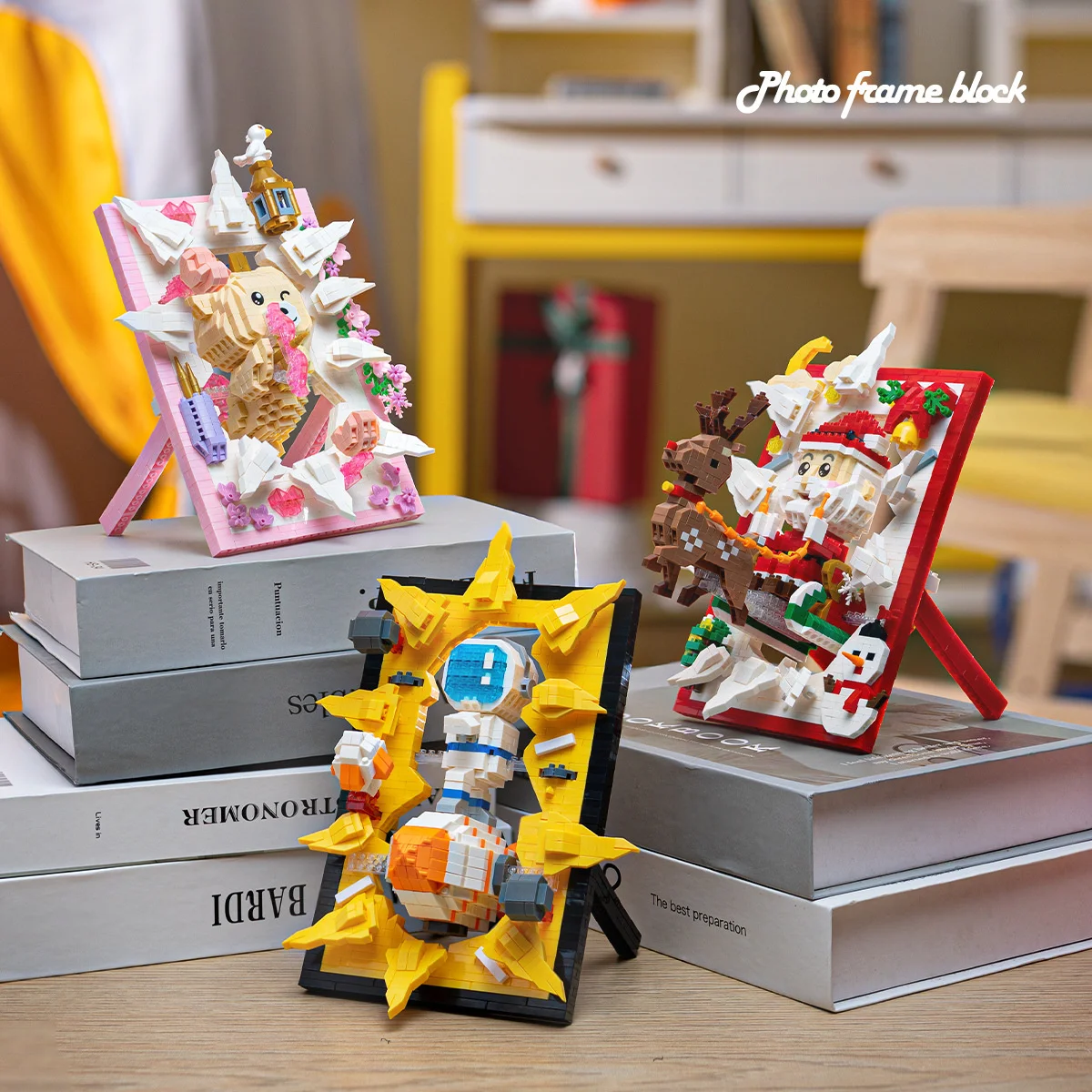3D Micro Block Puzzle Photo Frame DIY Handmade Ornament Desktop Decor Building Toy Gift For Christmas Kids Teen Room Display