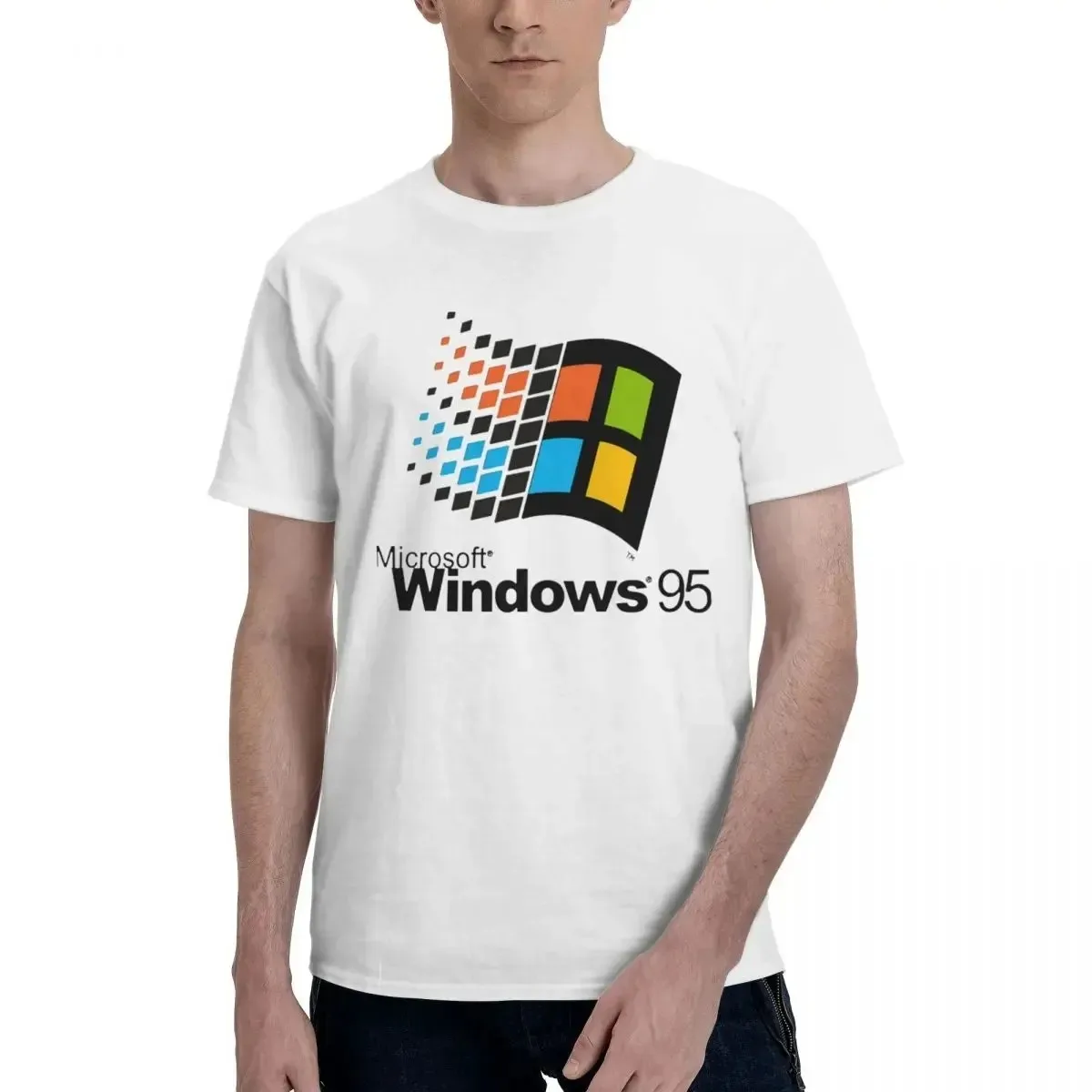 

Windows 95 Vaporwave T Shirt Men Women's Crewneck 100% Cotton Windows95 Classic Computer System Tee Shirts Gift Idea Clothes