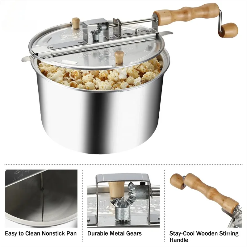 8 oz Popcorn Machine Accessories 8 oz Hand Cranked Electric Popcorn Machine Heating Pot Commercial Popcorn Machine Pot