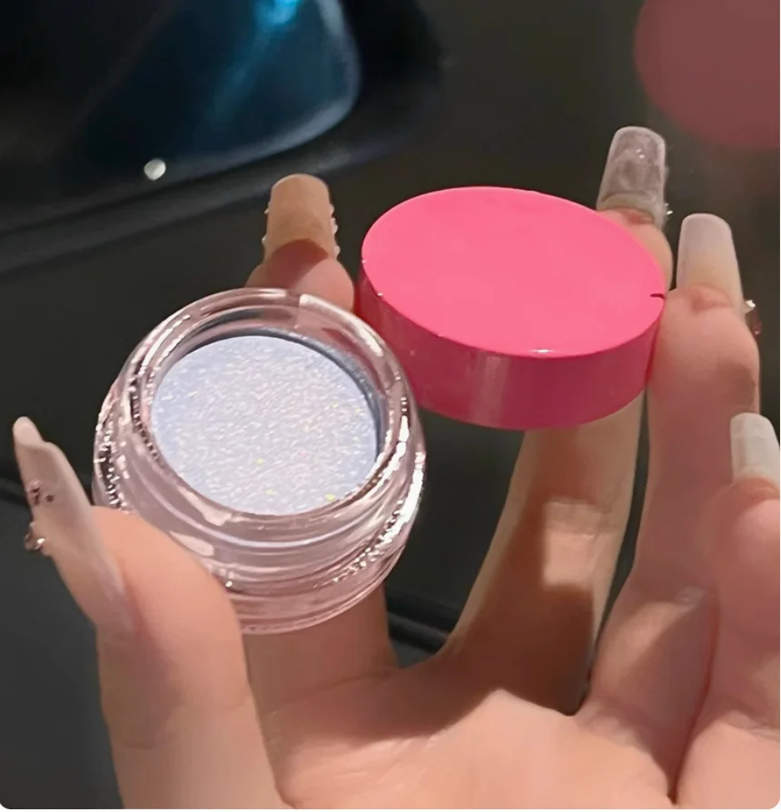 JOOCYEE Ombretto Crema Polvere Rosa portatile Rivestimento sovrapposto trasparente e trasparente Cosmetici per il trucco