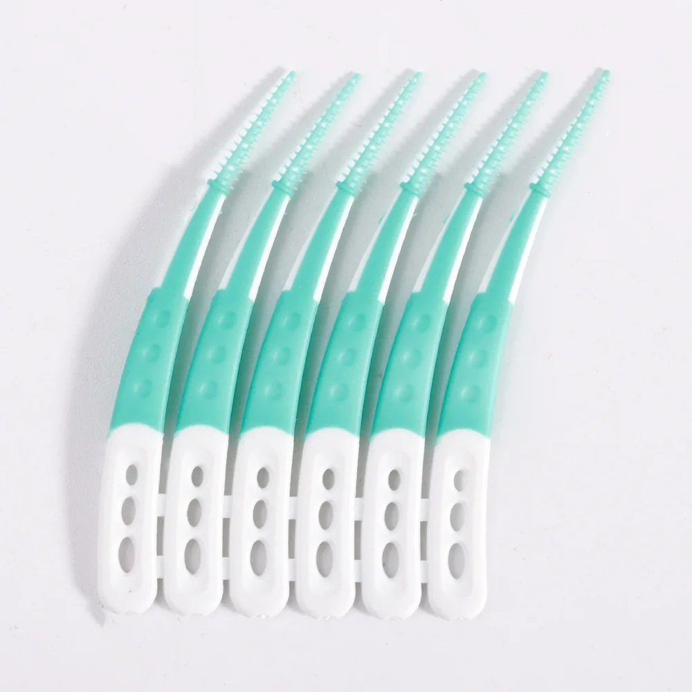 12Pcs/Box Silicone Interdental Brushes, Silicone Toothpicks With Thread Oral Cleaning Tools Tooth Brush