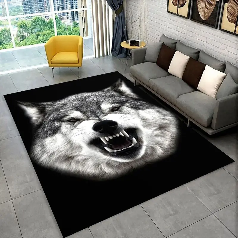 Fenrir Wolf Spirit Moon Dream Animal Large Area Rug Non-slip Carpet for Bedroom Living Room Sofa Doormat Home Decor Floor Mat