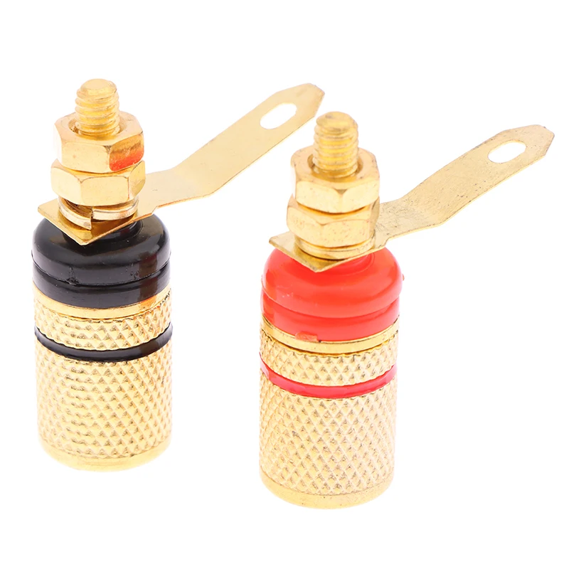 Amplificateur plaqué or pour haut-parleur, bornes de liaison, prises de haut-parleur, connecteur jack, borne audio, fiches gels, 4mm, 1 paire