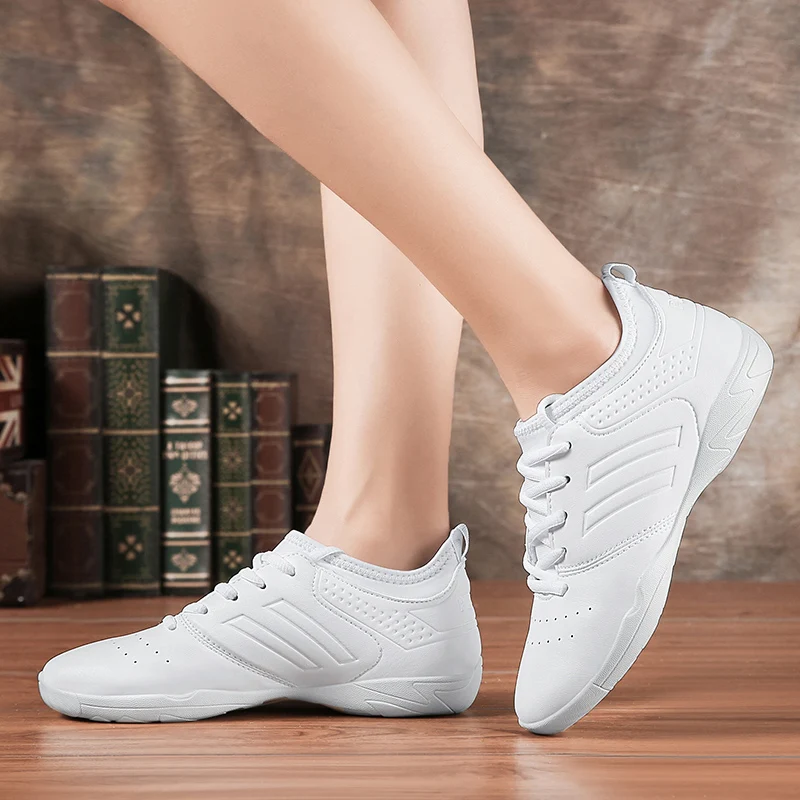 

Competitive aerobics shoes Soft soles Breathable cheerleading shoes Women's training competition Dance shoes White shoes