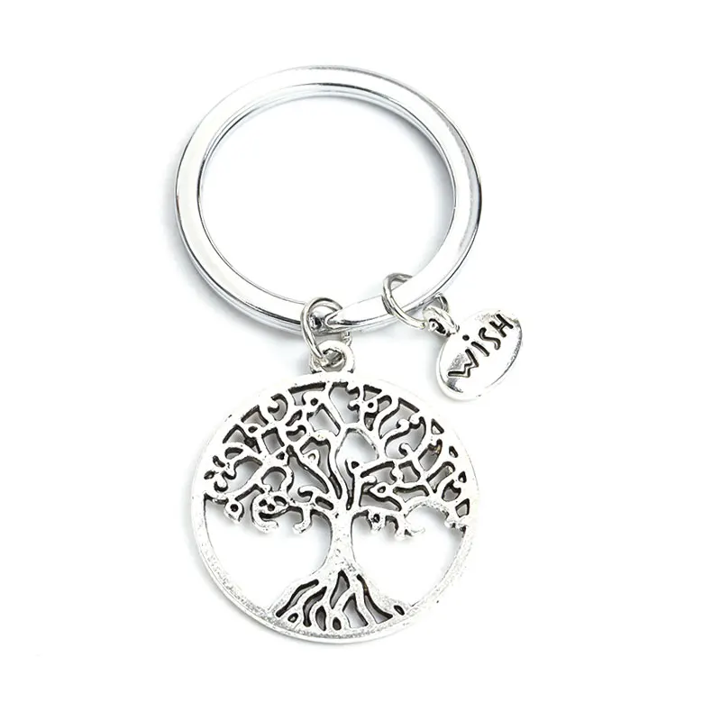 Tree of Life Trendy Keychain Skeleton Alloy Pendants Metal Wish Charm Keyring For Bag Men Woman Souvenirs Jewelry Gifts 2023 New