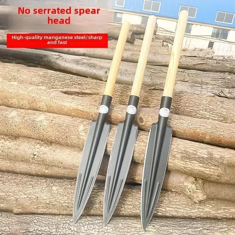 New Spear head pig with long hair pointed shovel Zulu gun Overlord gun Outdoor mountain cutting Red tassel head Spear head Spear